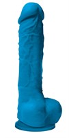 Голубой фаллоимитатор Colours Pleasures 5  Dildo на присоске - 17,8 см. - фото 214358