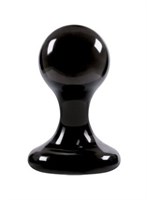 Чёрная анальная пробка среднего размера Luna Balls на присоске - 8,5 см. - фото 163985