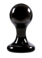 Большая чёрная анальная пробка Luna Balls на присоске - 9,5 см. - фото 155061