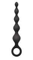 Чёрная анальная цепочка Perles D Lux Short - 16,5 см. - фото 190550