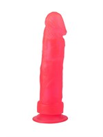 Розовый стимулятор-фаллос на присоске - 20,5 см. - фото 1321044
