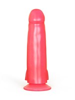 Нежно-розовый фаллоимитатор с мошонкой на присоске - 16,5 см. 32729