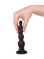 Чёрная анальная ёлочка с ограничительным основанием - 17,5 см. - фото 1321062