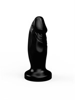 Чёрный анальный фаллос с ограничительным основанием - 12 см. 32772