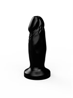 Чёрный анальный фаллос с ограничительным основанием - 12 см. 32772