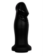 Чёрный анальный фаллоимитатор с ограничительным основанием - 14 см. 32773
