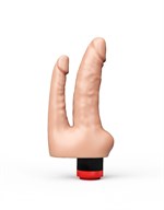 Двойной гелевый вибратор телесного цвета - 19,5 см. 32812