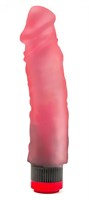 Рельефный розовый вибратор-реалистик - 19,5 см. - фото 310470