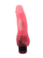 Розовый гелевый вибратор с шипами у основания - 17,8 см. - фото 1320853