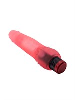 Розовый гелевый вибратор с шипами у основания - 17,8 см. - фото 1320854