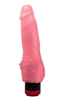 Розовый гелевый вибратор с шипами у основания - 17,8 см. - фото 310480
