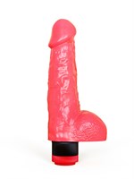 Гелевый виброфаллос розового цвета - 19 см. 32822
