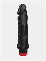 Чёрный вибратор-реалистик с чётко очерченной головкой - 23,5 см. 32870