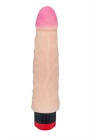 Вибромассажёр-реалистик с розовой головкой - 20,2 см. - фото 1324140