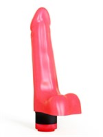 Гелевый розовый вибромассажёр - 21 см. 33005