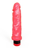 Розовый гелевый виброфаллос без мошонки - 23,5 см. 33007