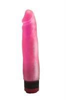 Розовый гелевый виброфаллос со встроенным пультом - 16,5 см. - фото 1389654
