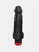 Чёрный фаллический вибромассажёр - 19 см. 33017