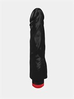 Чёрный вибромассажер с широким основанием - 22 см. 33020