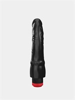 Чёрный вибромассажер-реалистик - 24,5 см. 33021