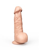 Фаллоимитатор  с мошонкой на присоске - 18,5 см. 33025