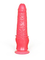 Розовый фаллоимитатор с шипами для клиторальной стимуляции - 17,8 см. 33046