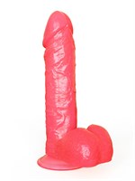 Розовый гелевый фаллоимитатор на подошве-присоске - 19 см. 33047