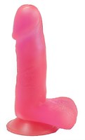 Розовый стимулятор в форме фаллоса на присоске - 15,5 см. - фото 140185