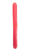 Розовый двусторонний гелевый фаллоимитатор - 44 см. - фото 1320897