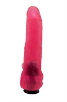Розовая насадка для страпона с клиторальными лепестками - 20 см. - фото 1324165