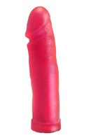 Розовая гелевая насадка-фаллос без мошонки - 20,5 см. - фото 1151499
