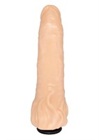 Телесная гелевая насадка-фаллос с клиторальными лепестками - 18,5 см. - фото 1324181