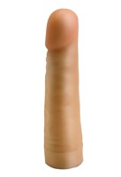 Телесный фаллос-насадка для трусиков с плугом - 17,5 см. - фото 1389690