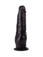 Чёрный фаллоимитатор с клиторальными шипами - 17,8 см. - фото 1321136