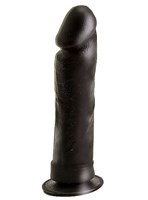 Крупный чёрный фаллоимитатор без мошонки - 20,5 см. - фото 140391
