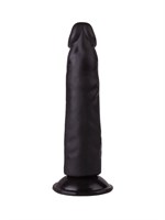 Рельефный чёрный фаллоимитатор на присоске - 16,5 см. - фото 1321143