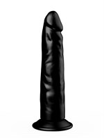 Рельефный чёрный фаллоимитатор на присоске - 16,5 см. 33269