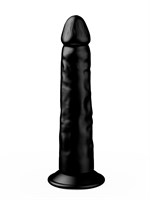 Рельефный чёрный фаллоимитатор на присоске - 16,5 см. 33269