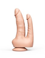 Двойной фаллоимитатор на присоске из геля - 16,5 см. 33275