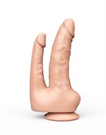 Двойной фаллоимитатор на присоске из геля - 16,5 см. 33275