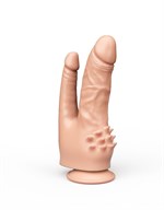 Двойной фаллоимитатор с шипами для массажа клитора - 21 см. 33276