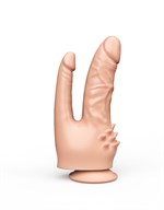 Двойной фаллоимитатор с шипами для массажа клитора - 21 см. 33276