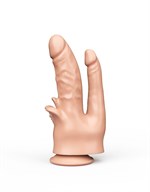 Фаллоимитатор на присоске для тройной стимуляции - 19,5 см. 33277