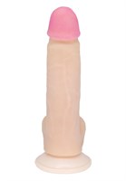 Реалистичный фаллоимитатор с нежно-розовой головкой - 18,5 см. - фото 1318286