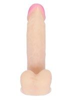 Реалистичный фаллоимитатор с нежно-розовой головкой - 18,5 см. - фото 1318287