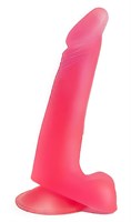 Розовый фаллоимитатор на присоске без вибрации - 17,8 см. - фото 1435104