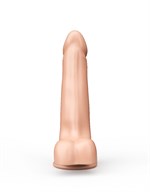 Телесный фаллоимитатор с мошонкой на присоске - 19 см. 33357