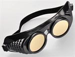 Чёрная латексная маска  Крюгер  с золотистыми окошками - фото 140569
