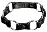 Кожаный черный ошейник с кольцами 33993