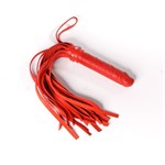 Красная плеть  Ракета А  с рукоятью из латекса и хвостами из кожи - 50 см. - фото 186275